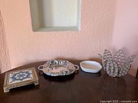 Overall view of four items on table