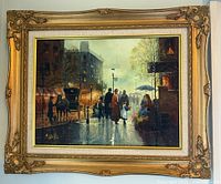 Full view of framed G. Harvey artwork with ornate frame