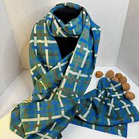 Folded Echo scarf draped to show pattern and drape