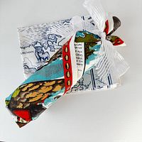 Bundle showing towel fabric and partial bottle wrap