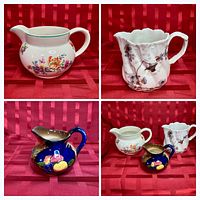 Four-panel overview of all three creamers individually and grouped