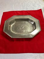 Top view of pewter octagon bowl