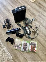 Xbox 360 console, Kinect, controllers, cables, games overview