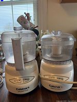 Front view of both Cuisinart Mini-Prep Plus choppers showing relative sizes and control buttons