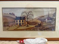 Full view of framed folk art print