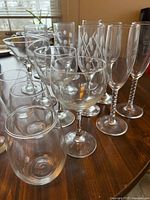 Group of assorted glassware on table