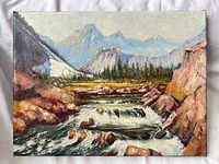 Front view of landscape oil painting