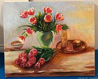 Full view of oil painting showing entire composition and canvas edges