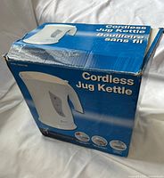 Retail box front showing Toastmaster Cordless Jug Kettle branding