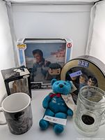 Group shot of all six Elvis memorabilia items