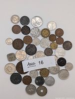 All coins spread on white background, group overview