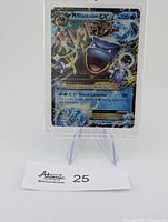 M Blastoise EX card in protective case front view
