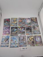 All fifteen Pokémon full art cards laid out for overview