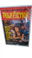 Full view of framed Pulp Fiction poster in white frame