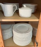 Mikasa English Countryside plates and cream/sugar in cabinet