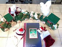 entire lot showing train, plush figures, book