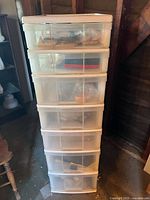 Full view of 7-drawer plastic storage tower