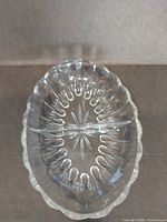 Top view showing starburst and divider, scalloped rim