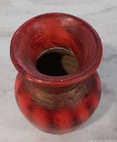 Top view showing flared mouth and interior of vase