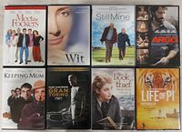 Front covers of all eight DVD cases