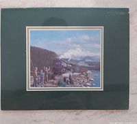 Front view of matted print showing artwork and mat color
