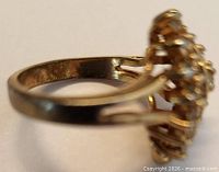 Side view of ring showing split shank and metal wear
