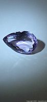 Pear cut amethyst profile view
