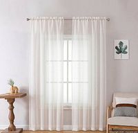 Stock image showing curtain panels hung to illustrate size and appearance