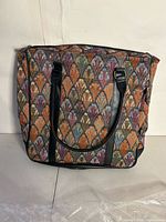 Front view of tapestry insulated wine tote