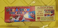 Top of box showing Kenner Give-A-Show Projector Set A No. 802 details