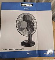 Front of Konwin FT-30B table fan box showing product image