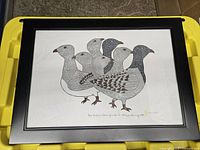 Framed print showing full artwork of ptarmigan birds