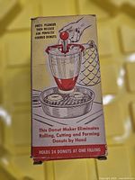 front of original Popeil Brothers donut maker box