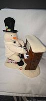 Front view of snowman at piano showing overall form