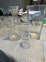 Water jug, tumbler and square vase full view