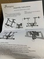 Assembly instruction sheet for Soozier bike trainer