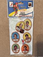 Front of sealed Funmate NHL puffy sticker pack displaying six player stickers and header card