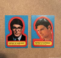 Front view of both 1978 Superman portrait stickers