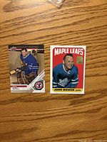Front view of both Johnny Bower cards