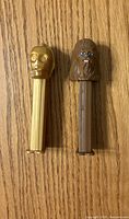 Front view of C-3PO and Chewbacca Pez dispensers
