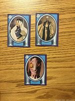 Front of three 1979 Topps Star Trek stickers