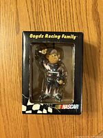 Front view of boxed Boyds Racing Family NASCAR bear ornament