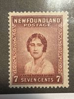 Front view of the 1932 7c Newfoundland Duchess of York stamp