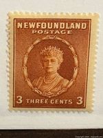 Front view of the 3¢ Queen Mary Newfoundland stamp