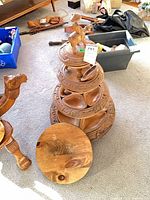 Full view of tiered server with removable bowls and detached circular base component