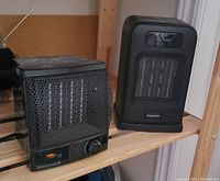 Front view of both heaters showing design, controls and heating elements