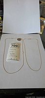 Both gold chains laid out with lot tag