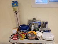 Overall view of all items on table