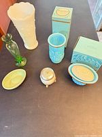 Group shot of all six items on tabletop