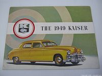 Front cover showing yellow 1949 Kaiser illustration and title